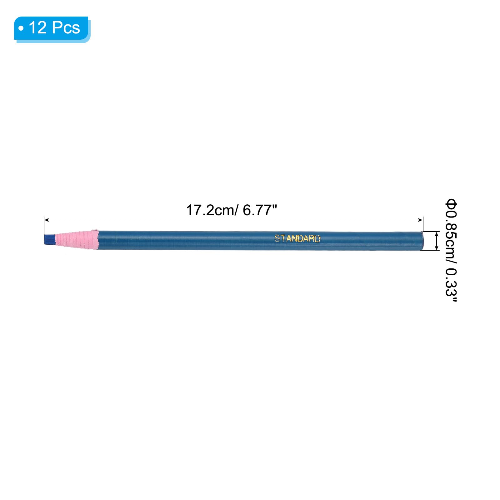 PATIKIL Peel-Off China Markers, 12 Pack Grease Wax Pencils Wood for Glass Garments Drawing Film Paper Vinyl Metal, Blue - Image 2