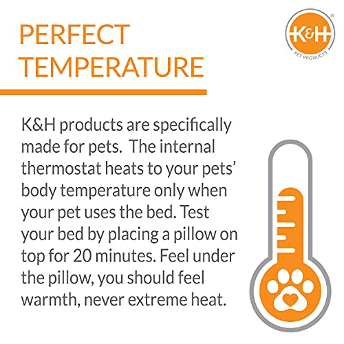 K&H Pet Products Thermo Plush Pad Indoor Heated Pet Bed Gray Medium 17.5 X 28 Inches #TOP4