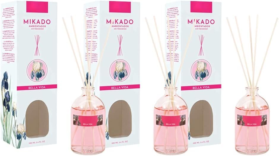 PCMOVILES Mikado Ambientador BELLE EPOQUE 100 ml – Pack de 3 Unidades – Aroma Fresco y Natural – Difusor de Varillas para Casa, Oficina y Armario