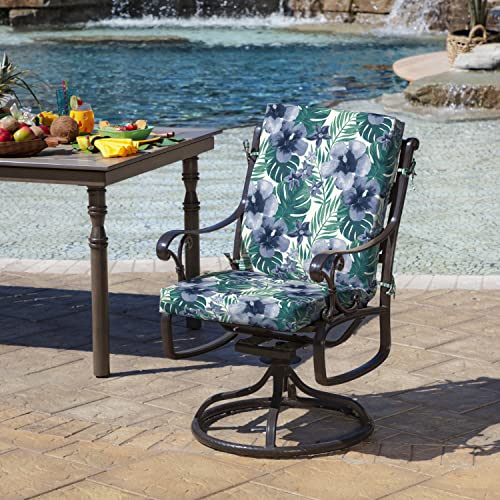 Image of Arden Patio Dining Outdoor Chair Cushions, 20x44, Rain-Proof Seat Pad, Fade-Resistant Outdoor Cushion Salome Tropical