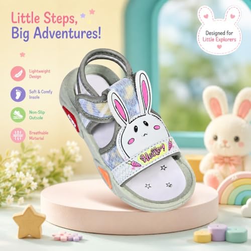 Image of Kids Sports Sandals Lightweight Breathable Anti Slip Comfortable Velcro Footwear for Boys and Girls