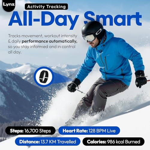 Image of LYNZ Premium Smart Fitness Tracker Band for Men & Women,24 /7 Health Monitoring,Blood Pressure, Heart Rate, Sleep, Stress, Blood Oxygen, Special Training Mode(1 Device + 1 Strap)