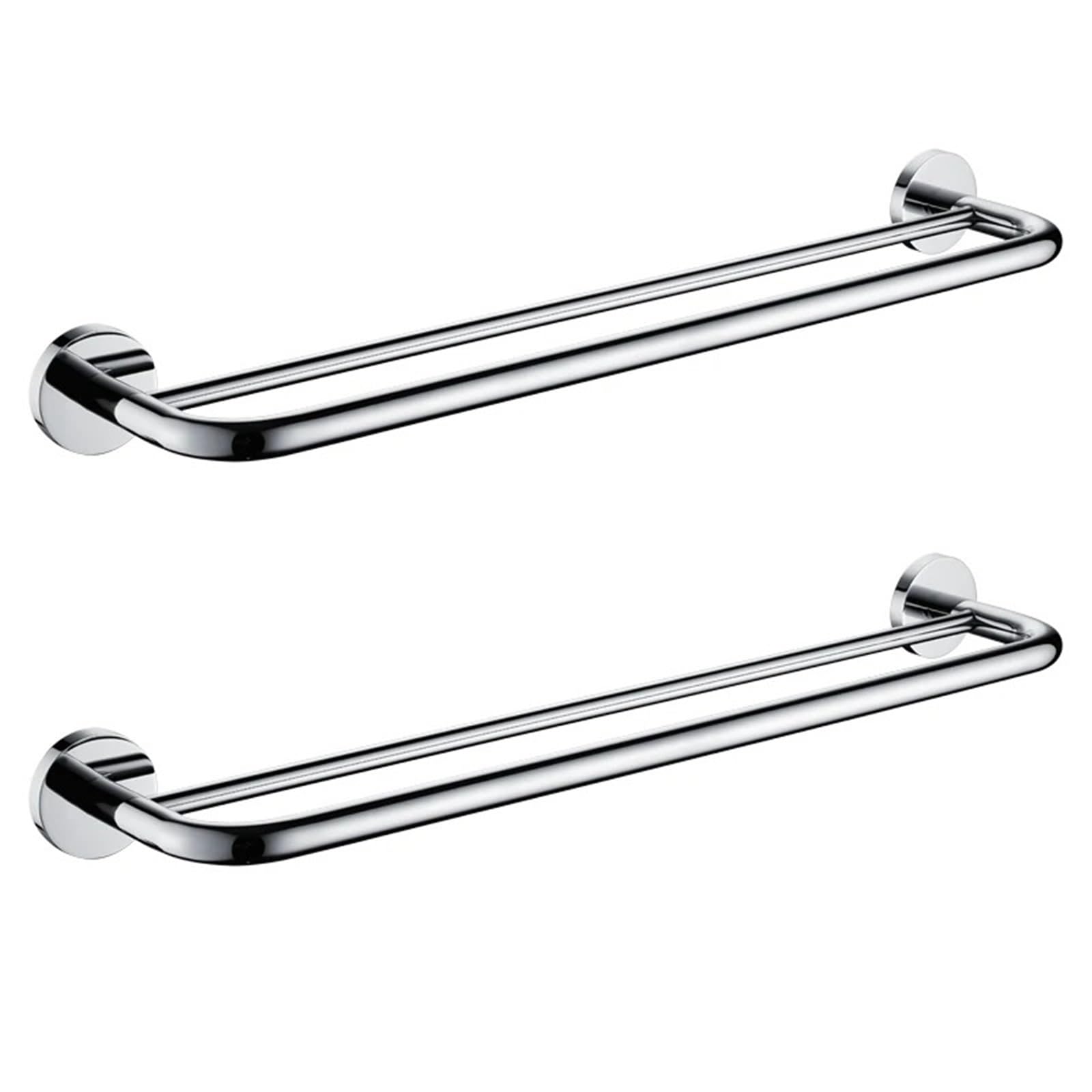 Barre porte-serviettes double 60cm en acier inoxydable lot de 2 pour la maison