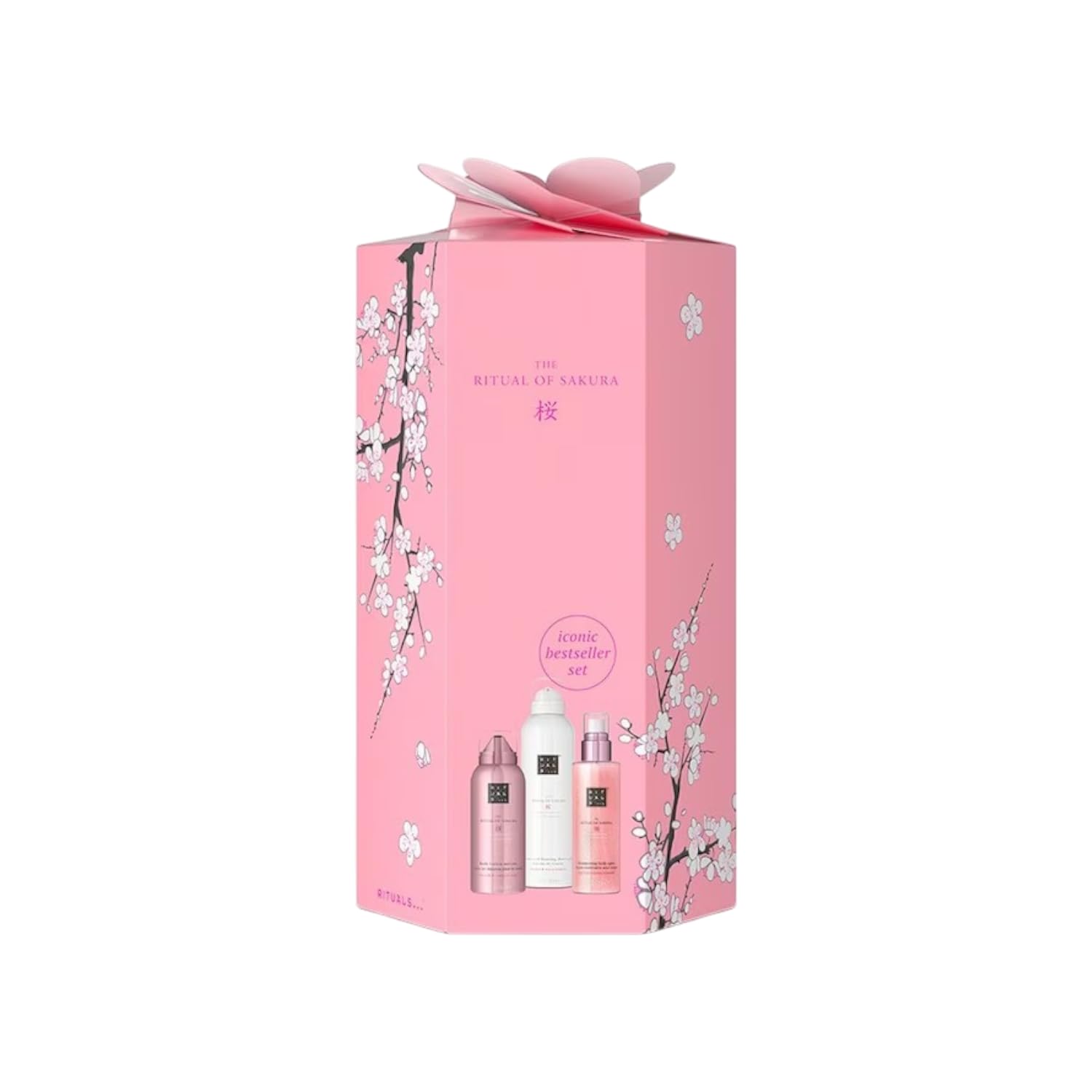 Rituals The Ritual of Sakura Bestseller Set, Duschschaum, Körper-Mousse & Körperspray, Kirschblüten-Reismilch-Duft, 3-tlg.