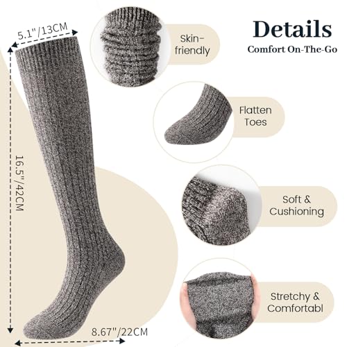 Image of Pleneal Slouchy Socks for Women Long Scrunch Sock Chunky Knit Boot Socks