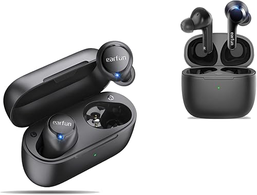 EarFun Auriculares inalámbricos Air con 4 micrófonos Sweatshield IPX7 impermeables 35 horas auriculares inalámbricos 2S gratis Qualcomm CVC 80 ENC