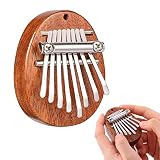 Kalimba Finger Klavier, Daumenklavier, Mini Daumen Musikinstrument, Mini Fingerklavier, Marimba Finger Percussion, Kinderspielzeug, Kalimba Piano, 8 Tasten, für Kinder, Anfänger, Klein, Oval