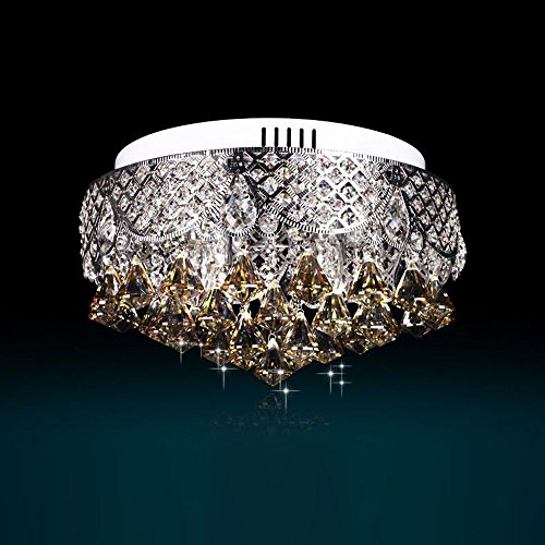 Lampe de plafond LED en cristal moderne 68,6 cm pour chambre et salon chic
