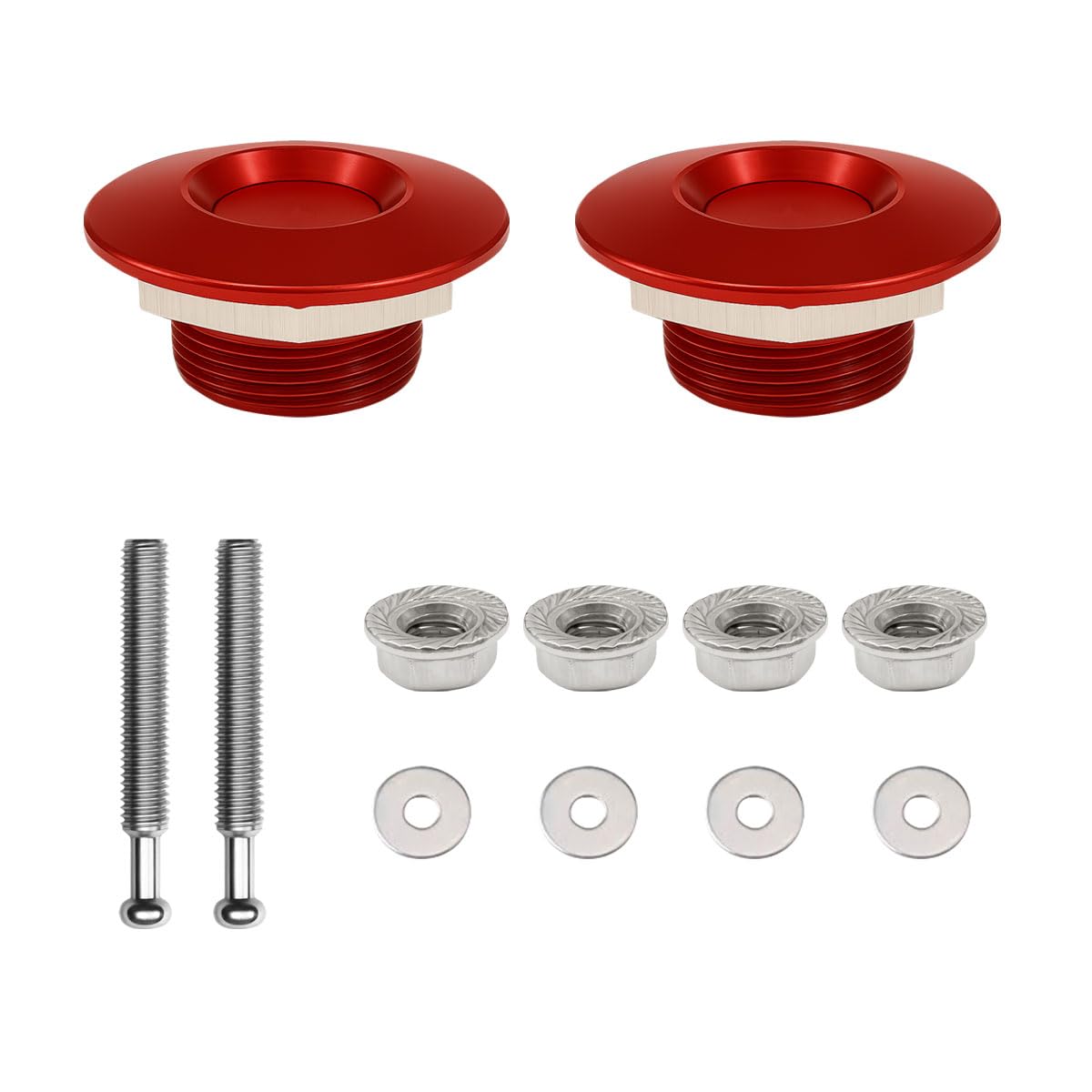 2PCS 1.24" Universal Car Hood Pins, Quick Release Car Bumper License Plate Push Button Fastener, Mini Hood Pins Lock Latch Clip, Vehicle Exterior Accessories for Most Cars (Silver)