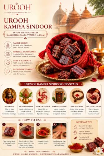 Image of Original Kamiya Sindoor from Kamakhya MATA Temple, Assam (Ambubachi) | Authentic, Premium Sacred Pooja Item, for Tantra, Worship & Rituals Holder Expander