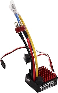 Aoutecen RC Car Brushed ESC, 3 Modes 60A Black Red Voltage Protection AJL 6860 RTR Electronic Speed Controller for 1/10 Boat Models for 1/10 Tanks Models