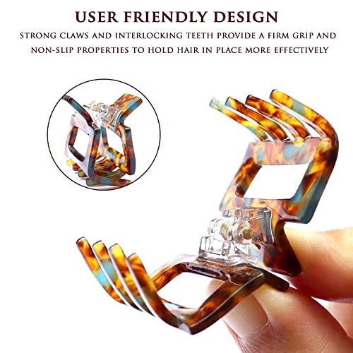 Kavya 6 Pcs Hair Clips for Fine Hair Small Claw Clips Square Non-Slip Hair Claw - Image 3