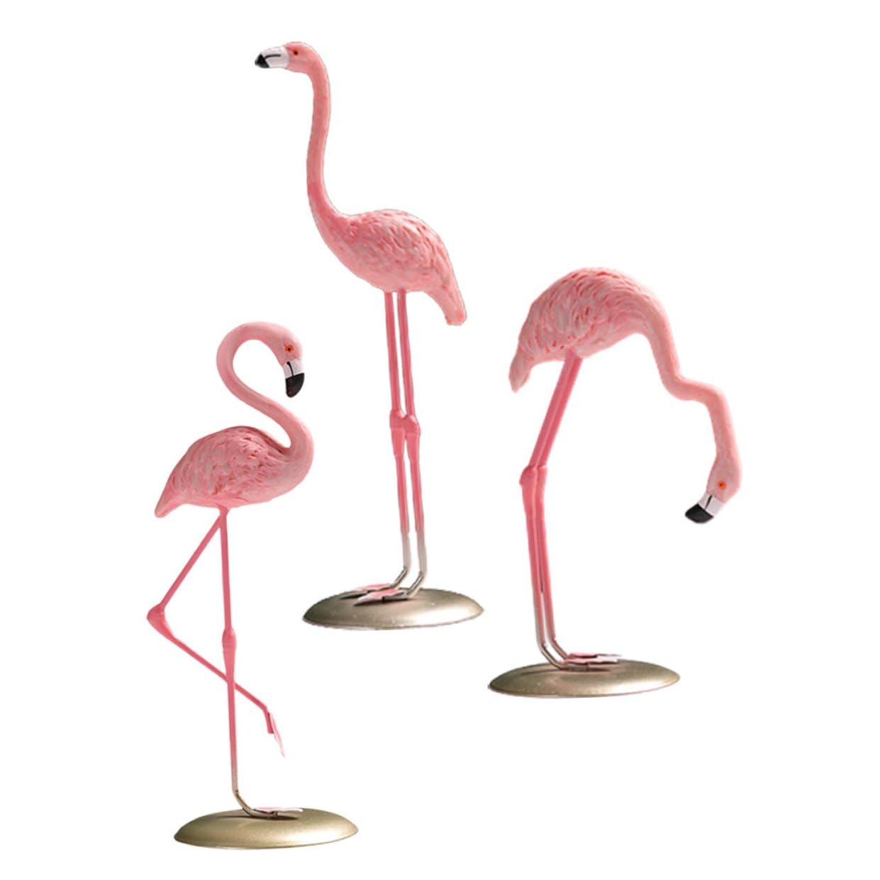 Ornements flamants roses en résine ERINGOGO lot de 3 pour décoration de bureau et maison