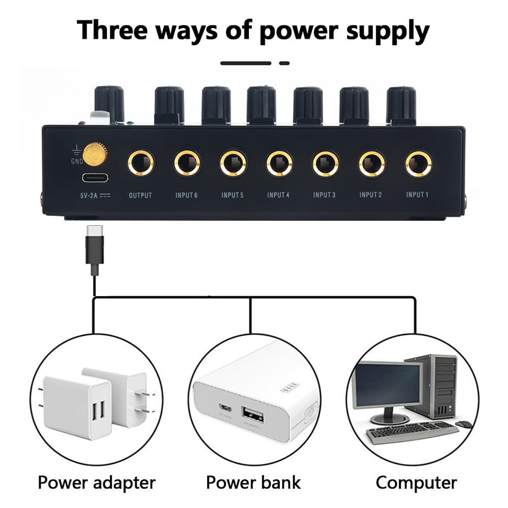 Mixer Audio, Mixer stereo di linea a 6 canali microfonico professionale portatile a bassissimo rumore