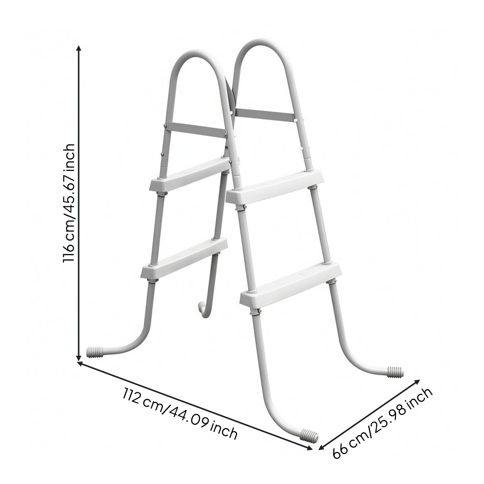 Échelle Piscine à Double Face Poignées Courbes Pieds Antidérapants en Acier Carbone Plastique pour Stabilité Optimale Dans les Espaces Baigna s