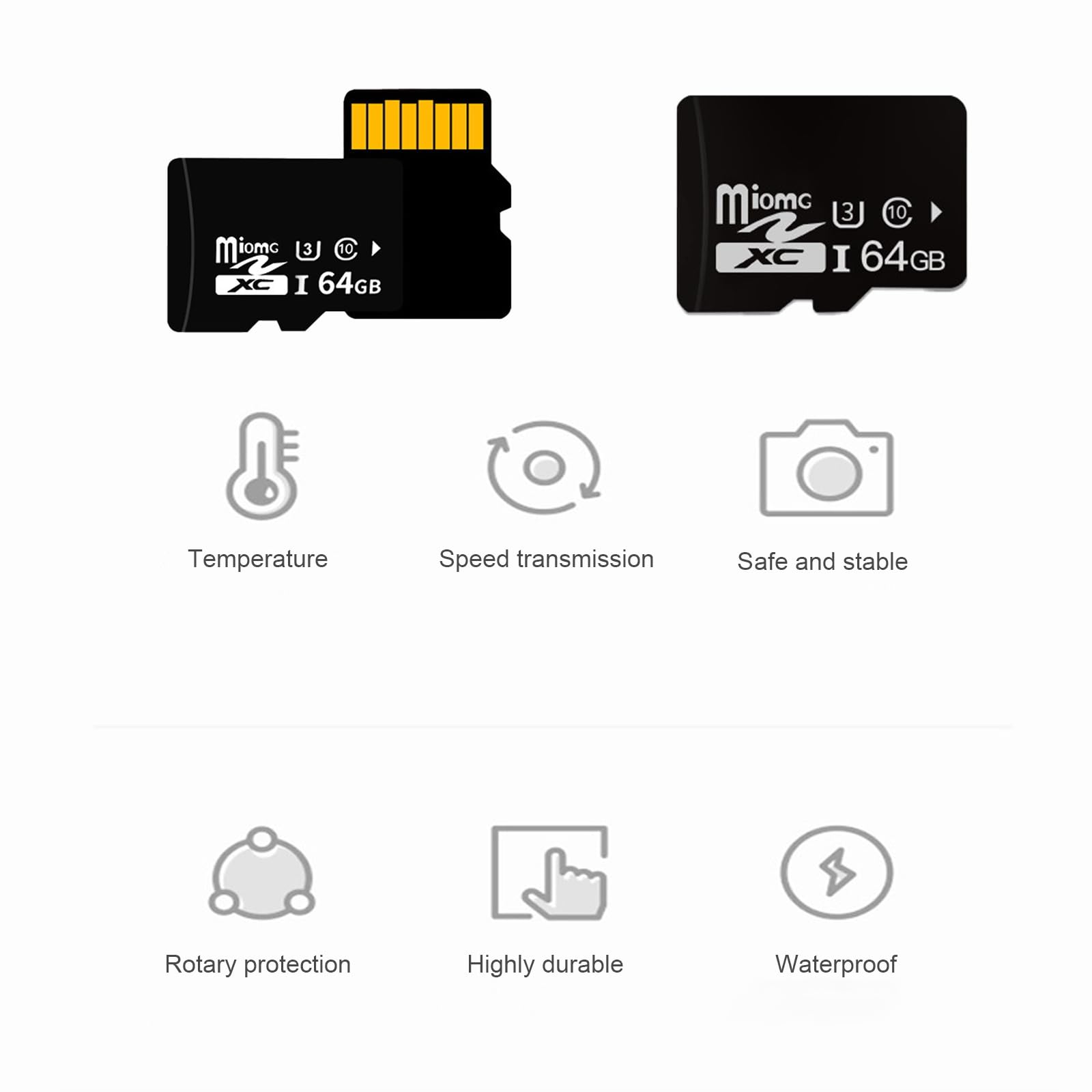 64GB Micro SD Card - Class 10 UHS-3 Memory Card for Smartphones, Tablets, Cameras, Drones, Gaming Consoles, and More - High-Speed Up to 90MB/s Read/Write, Extensive Compatibility, Reliable
