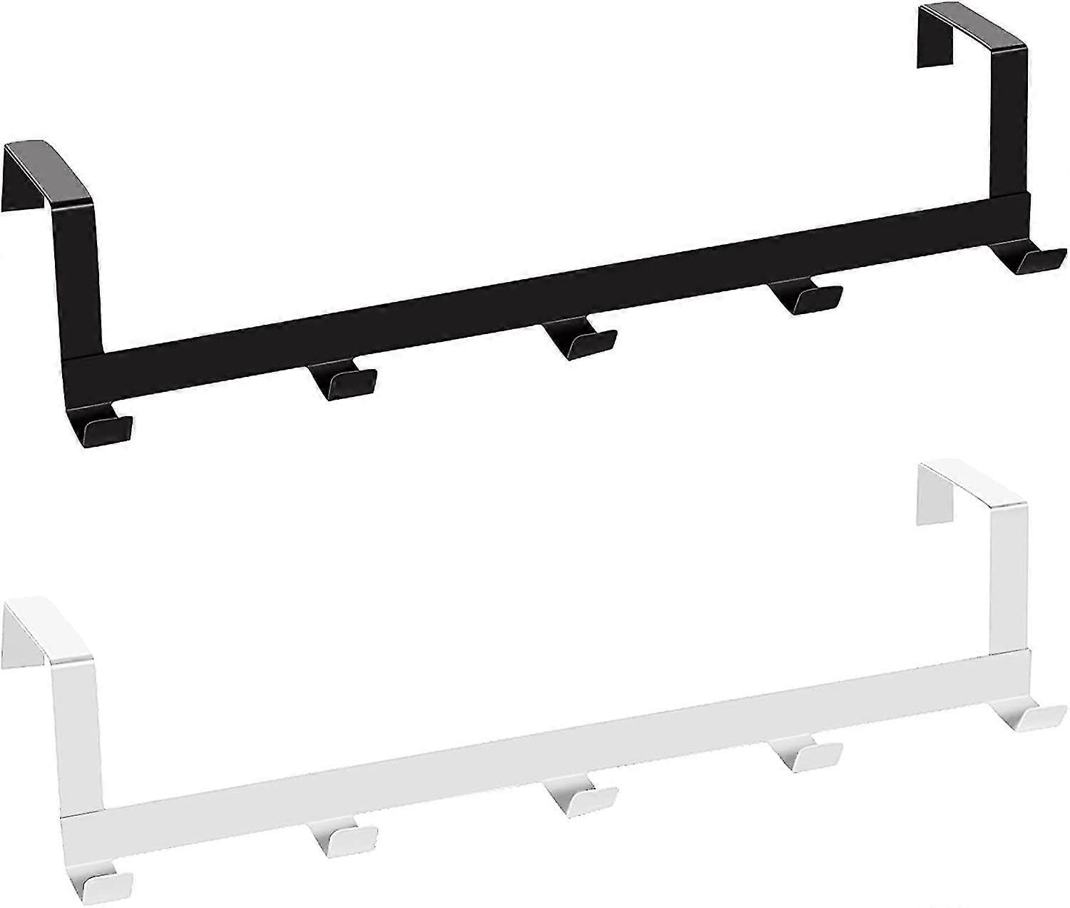 JOYHAPPST 2 Pieces Stainless Steel Door Coat Rack with Hooks, Stainless Steel Door Hook Hanger for Coats