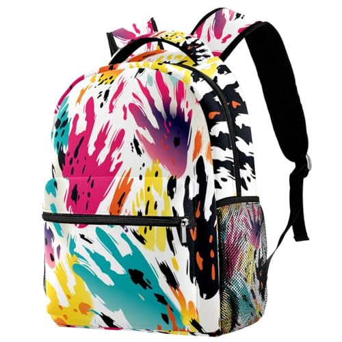 Sac à dos avec porte-bouteille et motif empreintes de pattes ludique