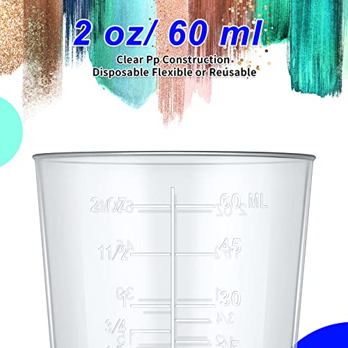 Konohan 100 Vasos Medidores Plásticos 2oz 60ml Desechables miniatura 4