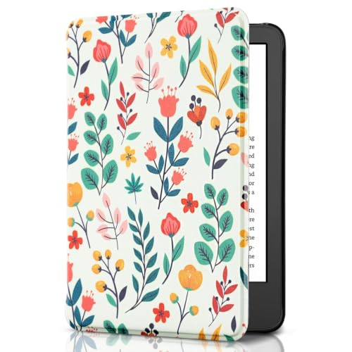 CoBak Case for All New 6 Inch Kindle 2024 and 2022 (11 Generation) - PU Leather Smart Cover Auto Sleep and Wake Premium Protective Case for Kindle BasicSpringtime Delight