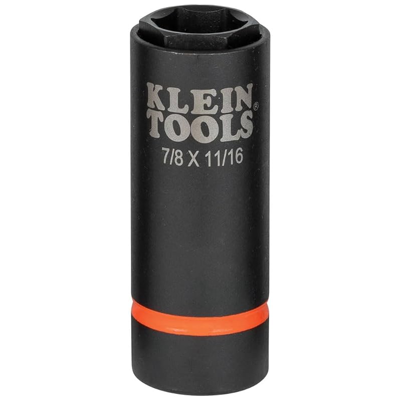 Soquete de impacto profundo 2 em 1 KLEIN TOOLS 66064, sextavado de 6 pontas, 22,2 e 17,5 mm, encaixe de 12,7 mm, 1 peça