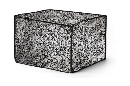 Image of The Furnishing Tree microwave oven cover compatible for IFB 28 Liters Convection 28BC5, Waterproof, Dustproof, Wipeable, Cover Size In CM: (50x48x29), Floral pattern Black