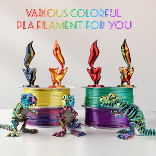 Image of FiLAMONT PLA Silk Filament 1.75mm, 3D Printer Filament, Shiny Silk 1.75 PLA Filament, 1kg(2.2Lbs) /Spool (Silk Red Blue Green)