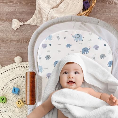 4 Pack Bassinet Sheets - 30"x18" Bassinet Fitted Sheets for Halo BassiNest, 4moms MamaRoo, Chicco LullaGlide and Other Small Size Bassinet | Ultra Soft & Skin Friendly Bassinet Sheets for Boys Girls