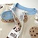 HonestBaby Non-Slip Footed Pajamas One-Piece Sleeper Zip-Front Pjs 100% Organic Cotton for Baby Boys, Milk N Cookies, 18 Months