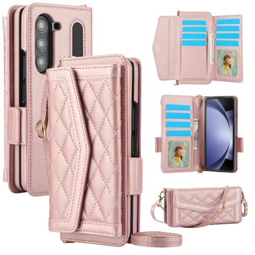 Housse cuir Samsung Z Fold 3 or rose une protection chic et durable