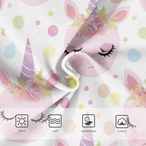 Wusikd Pink Unicorn Faces Girls' Underwear Cotton Cute Girls Briefs Soft Toddler Underwear 2T3