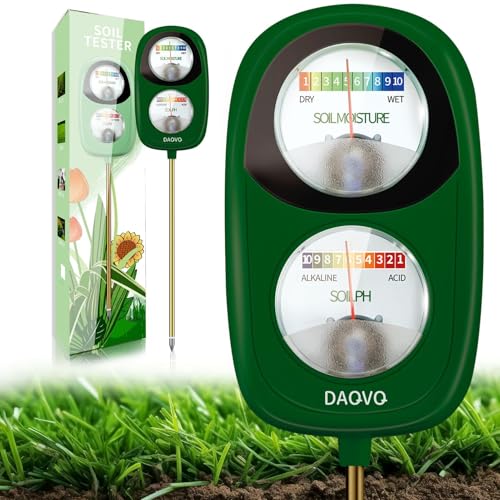 2-in-1 Soil Moisture Meter, Soil PH Meter, Large Dual-Screen Soil PH Tester & Moisture...