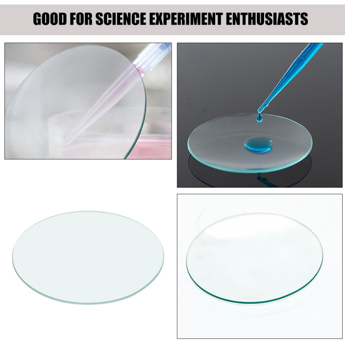 Amosfun 10pezzi Vetri da Orologio Trasparenti per Uso da Laboratorio Coperchi per Becher in Vetro Rotondo e Piatto Robusti per Esperimenti Scientifici e Didattici