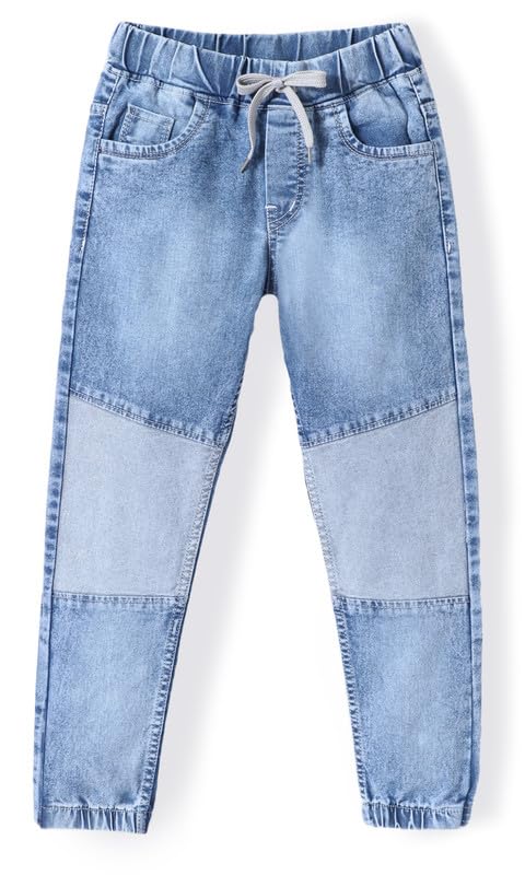 chopper club Boys Denim Jeans in Stretchable Cotton 3x1 Fabric in Slim Fit and Round Elastic with Patch