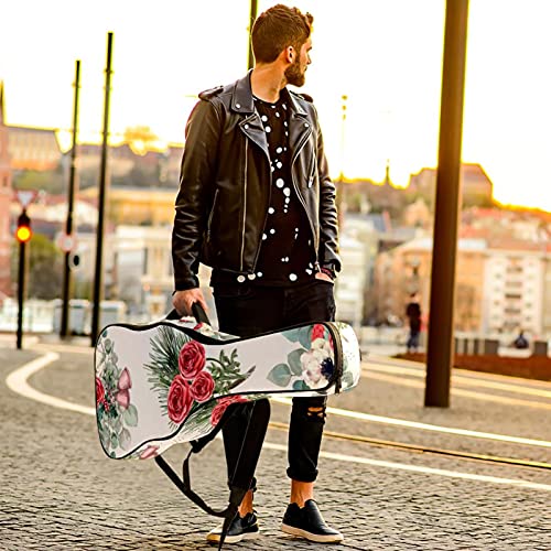 Housse guitare basse et acoustique imperméable à fleurs