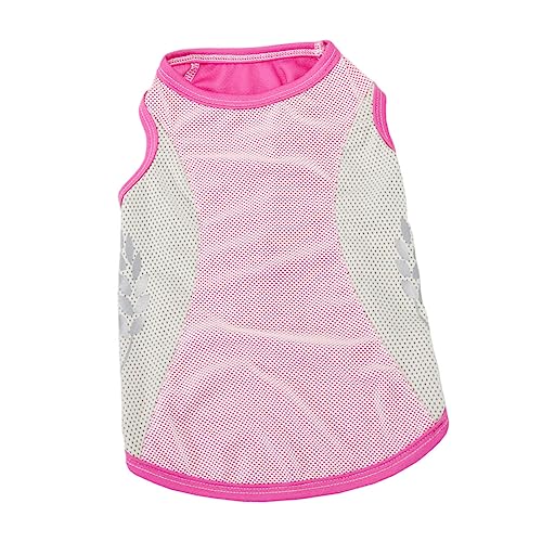 SUNCN ペット冷却ベスト 犬のセーター ティーカップ犬服 中型犬用レインコート 加重犬のベスト 犬冷却ベストハーネス 犬の冷却ベスト 夏の犬のベスト 装飾的な犬の服 ポリエステル ピンク ピンク XL