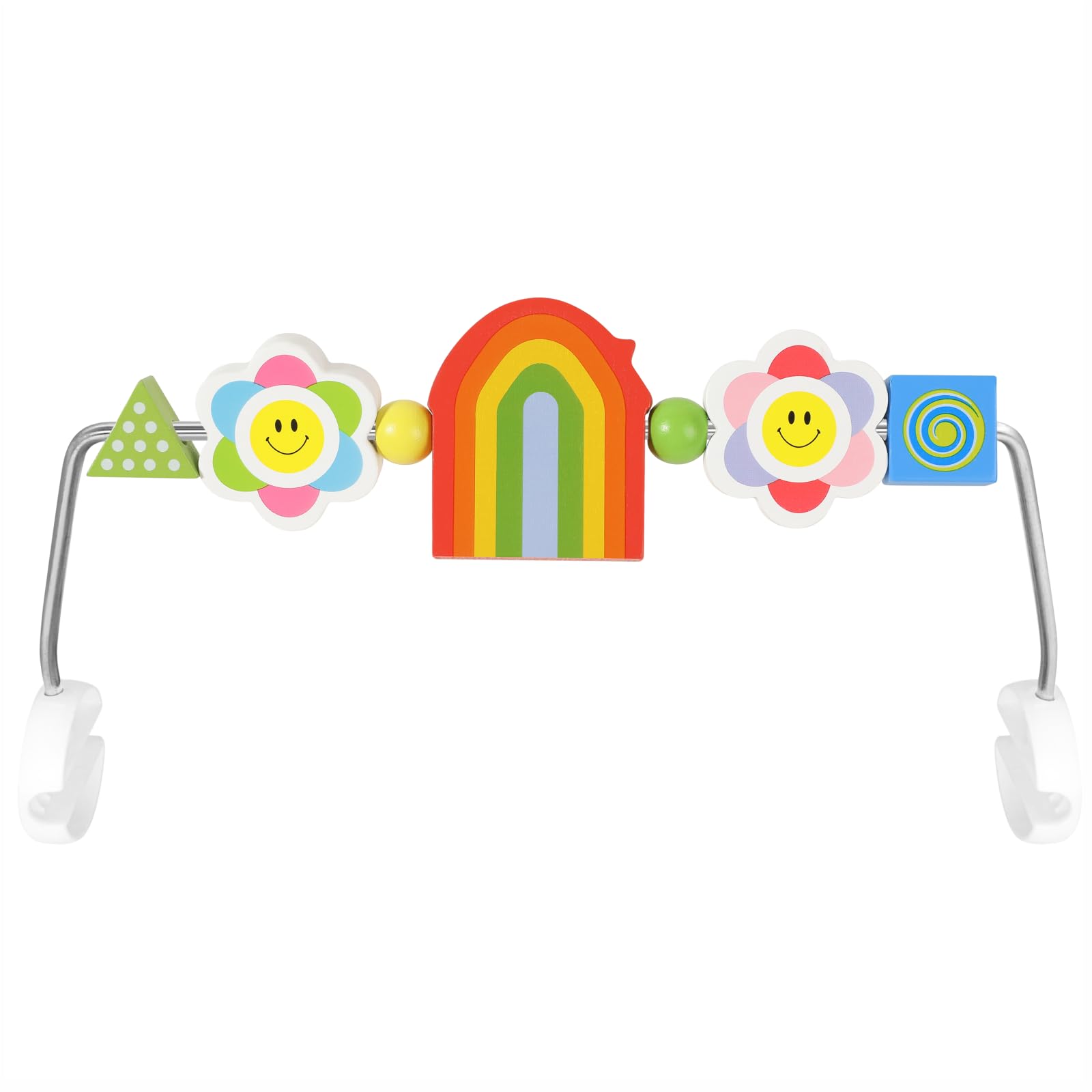 Baby Bouncer Toy Bar - Toy Bar for Baby Bouncer Seat, Brightly Colored Shape, Develop Motor Skills, Wooden Toys, Environmentally Friendly Paint, Rainbow
