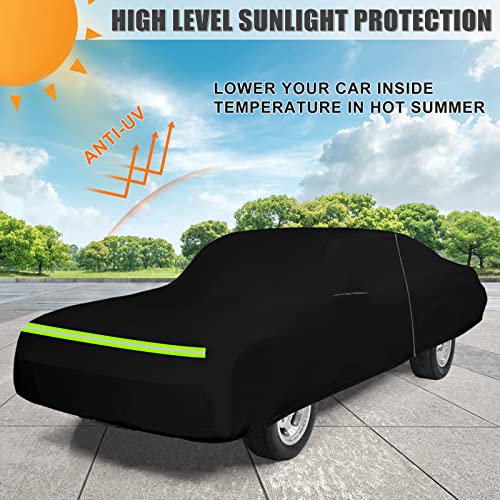 Image of Waterproof Car Cover Compatible with Chevrolet II Nova /Nova SS 350 /350 SC 1962-1974 Sedan /Coupe 210T All Weather Classic Car Covers with Zipper Door for Snow Rain Protection