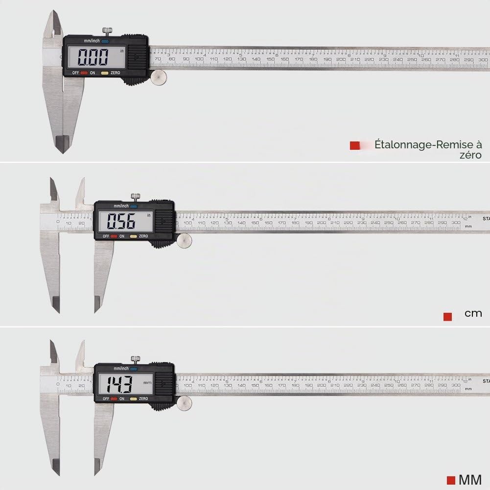 Digital Micrometers Ltd Pied à coulisse numérique 300 mm 30,5 cm Grand écran Lcd Étui inclus