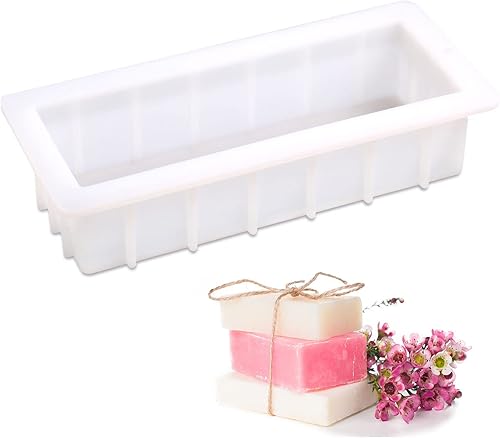 Nicole - Moldes de jabĂłn de silicona de 10 pulgadas, molde de pan de silicona rectangular flexible para jabĂłn Nicole - Moldes de jabĂłn de silicona de 10 pulgadas, molde de pan de silicona rectangular flexible para jabĂłn