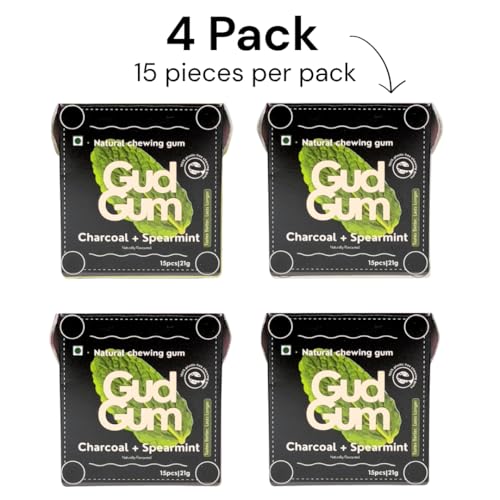 Image of Gud Gum- Natural, Plastic Free Chewing Gum -21g x 4 - Mini Pack of 4- No added artificial colours, flavours & sweeteners