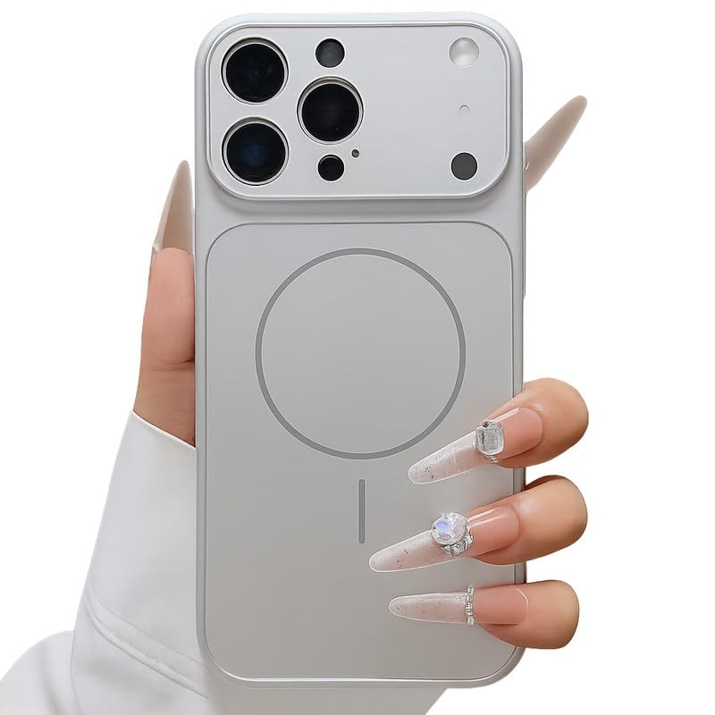 Back Cover with Compatible Model Apple iPhone 15 Pro |Convertiable Back Cover with Camera Bump Protection Metal Body Case (Silver)