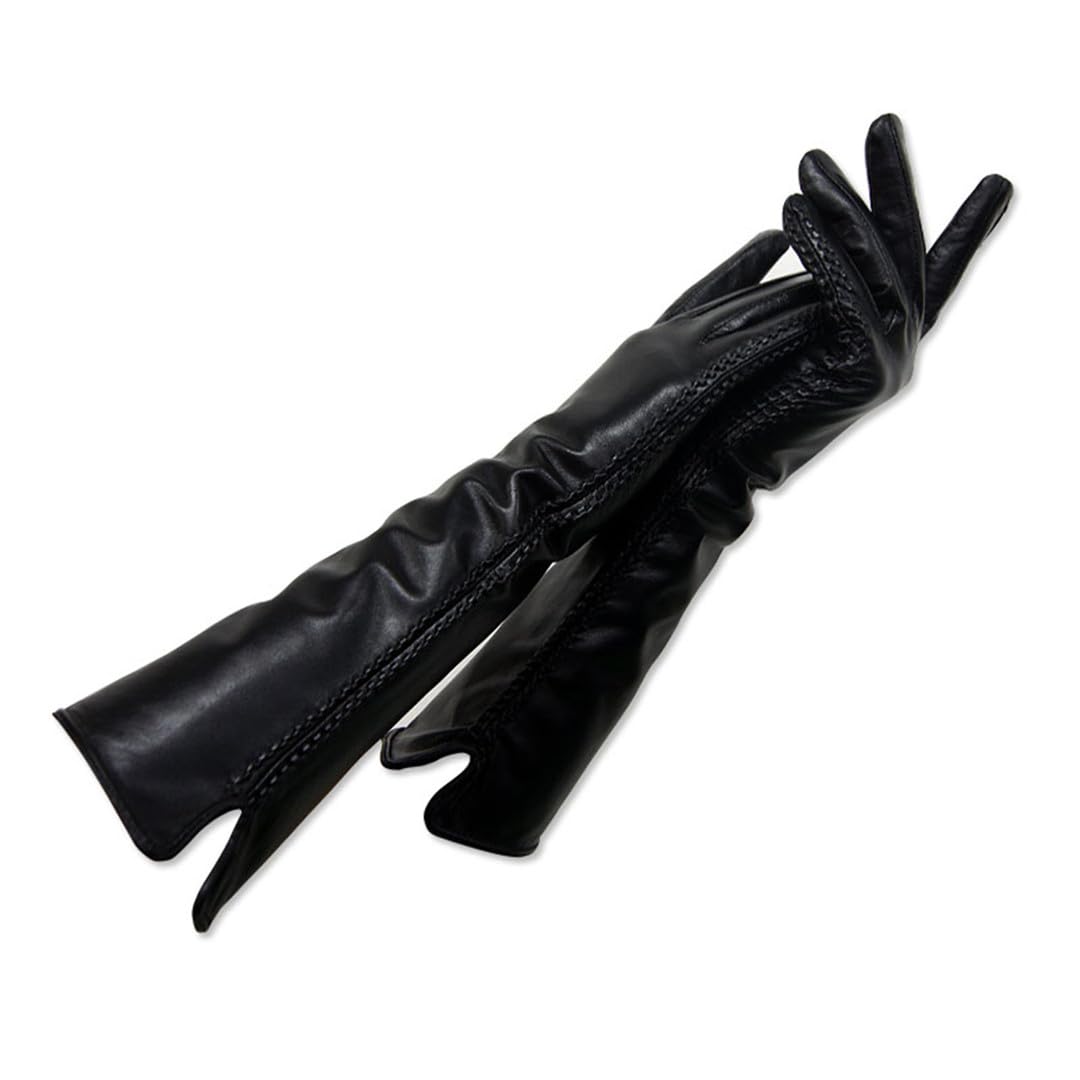 Yeuyyben Guanti Invernali Da Donna In Pelle Di Pecora Con Maniche In Pelle Di Pecora, Guanti Da Gomito Stile Lungo Femminile