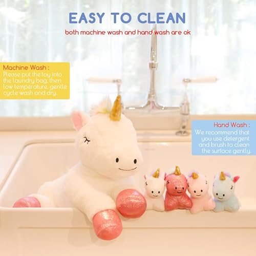 5 Pieces Unicorn Toys For Girls,1 Mommy Unicorn With 4 Babies,Unicorn Stuffed Animals Gifts For Girls 3 4 5 6 7 8 9 Years,Soft Plush Unicorn Toy Set For Christmas,Birthday,Children's Day,Valentine's #TOP3
