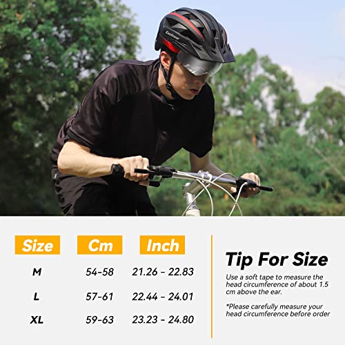 EASTINEAR Adults Bike Helmet with Magnetic Goggle Bicycle Helmet with USB Rechargeable LED Light for Men Women Cycling Helmet with Removable Sun Visor Adjustable Size - Image 3