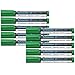 Schneider Maxx Whiteboard & Flipchart Markers, Green, Box of 10