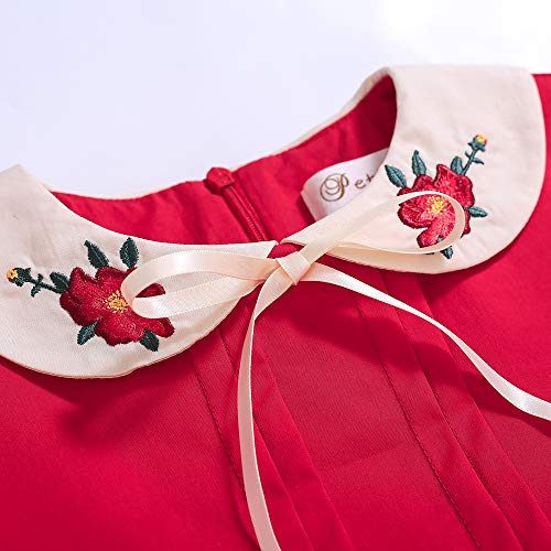 Pettigirl Girls Red Long Sleeve Clothing Toddler Vintage Ruffle Layer Party Birthday Fancy Dresses3