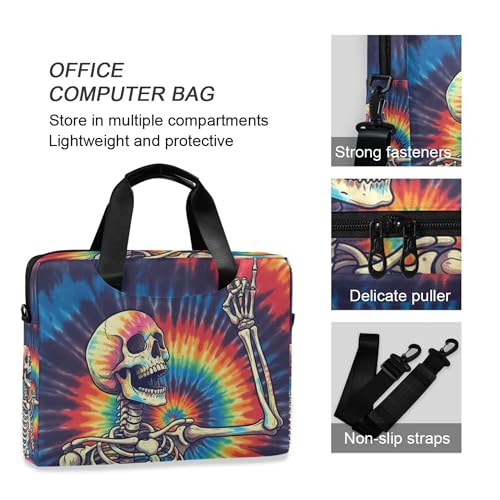 Bolso maletín portátil con correa y estampado tie dye para laptop 13 a 15.6" miniatura 5