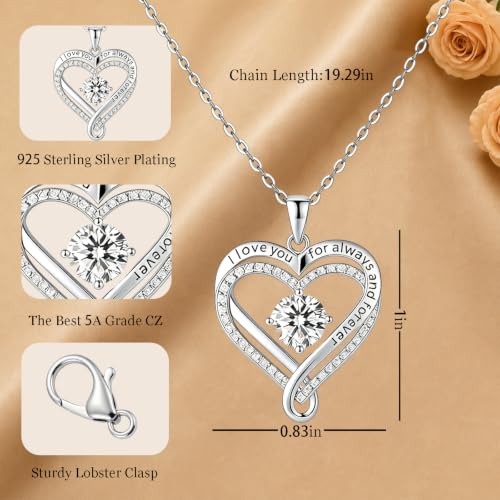 To My Wife 925 Silver Necklace From Husband, Necklace for Lover with Led Gfit Box For Romantic, Christmas Gifts, Valentines Day Gifts - Image 3