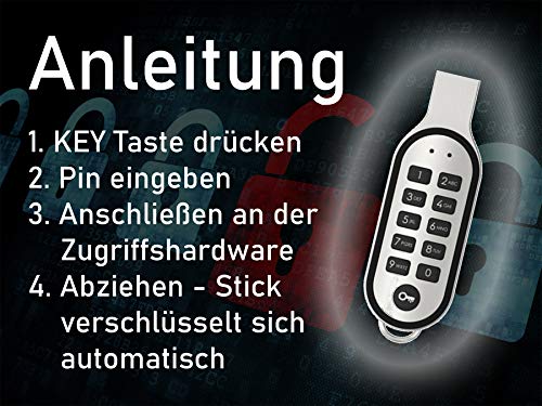 Sicherer USB 2.0 Stick 16 GB mit PIN Code Eingabe 100% Hardwareverschlüsselung (Alu/Weiß) – Bild 5